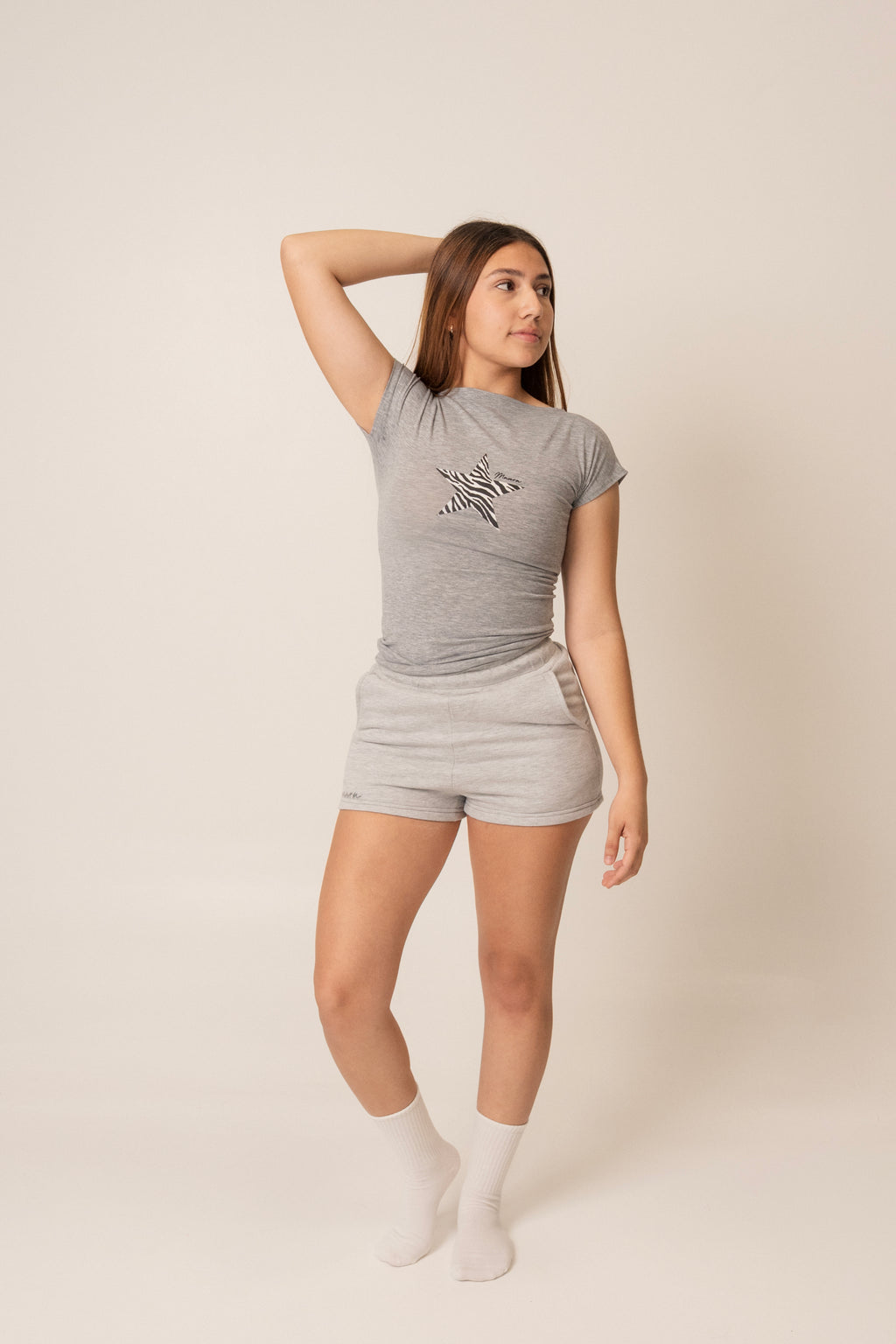 Mottled Grey Short Liso
