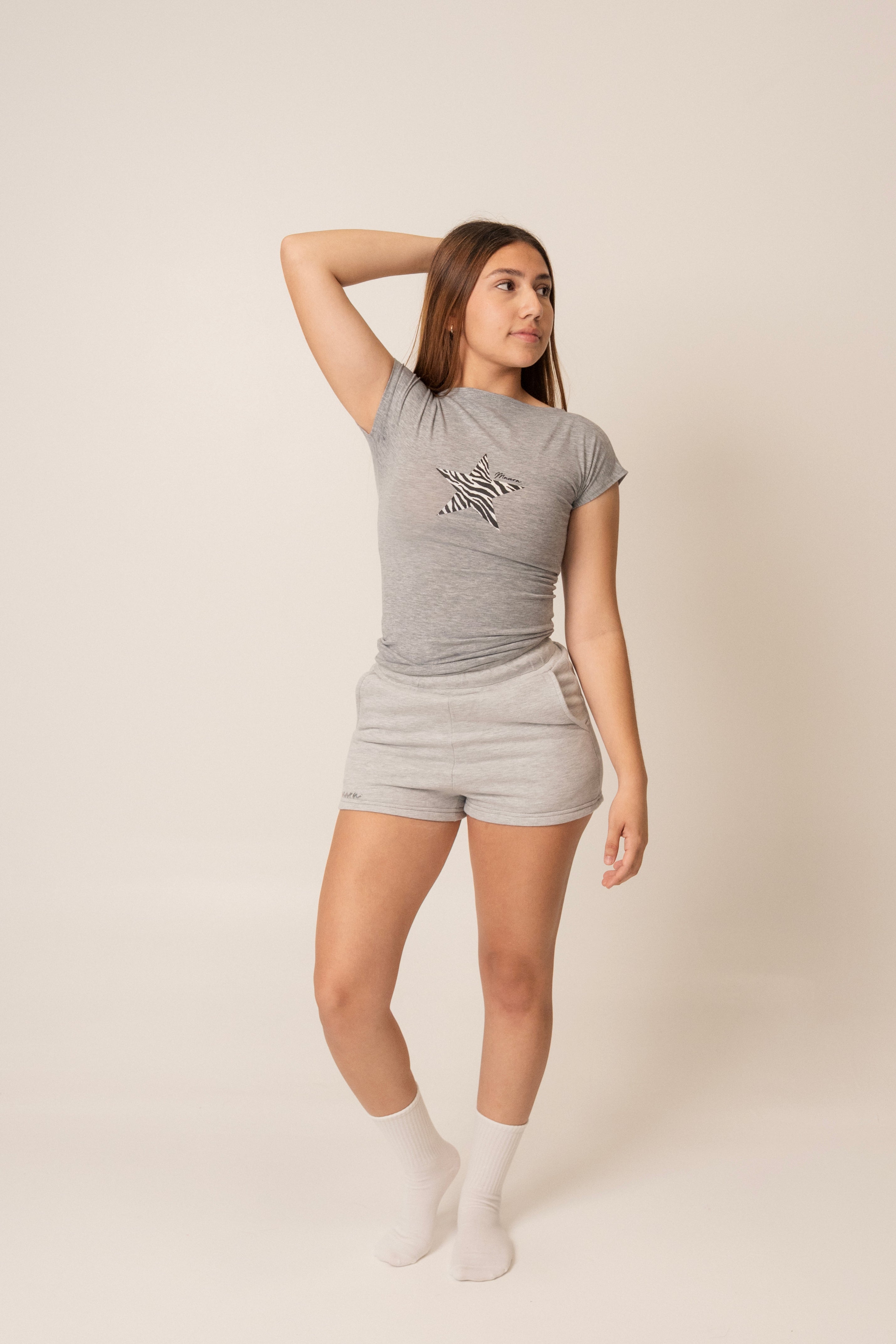 Mottled Grey Short Liso