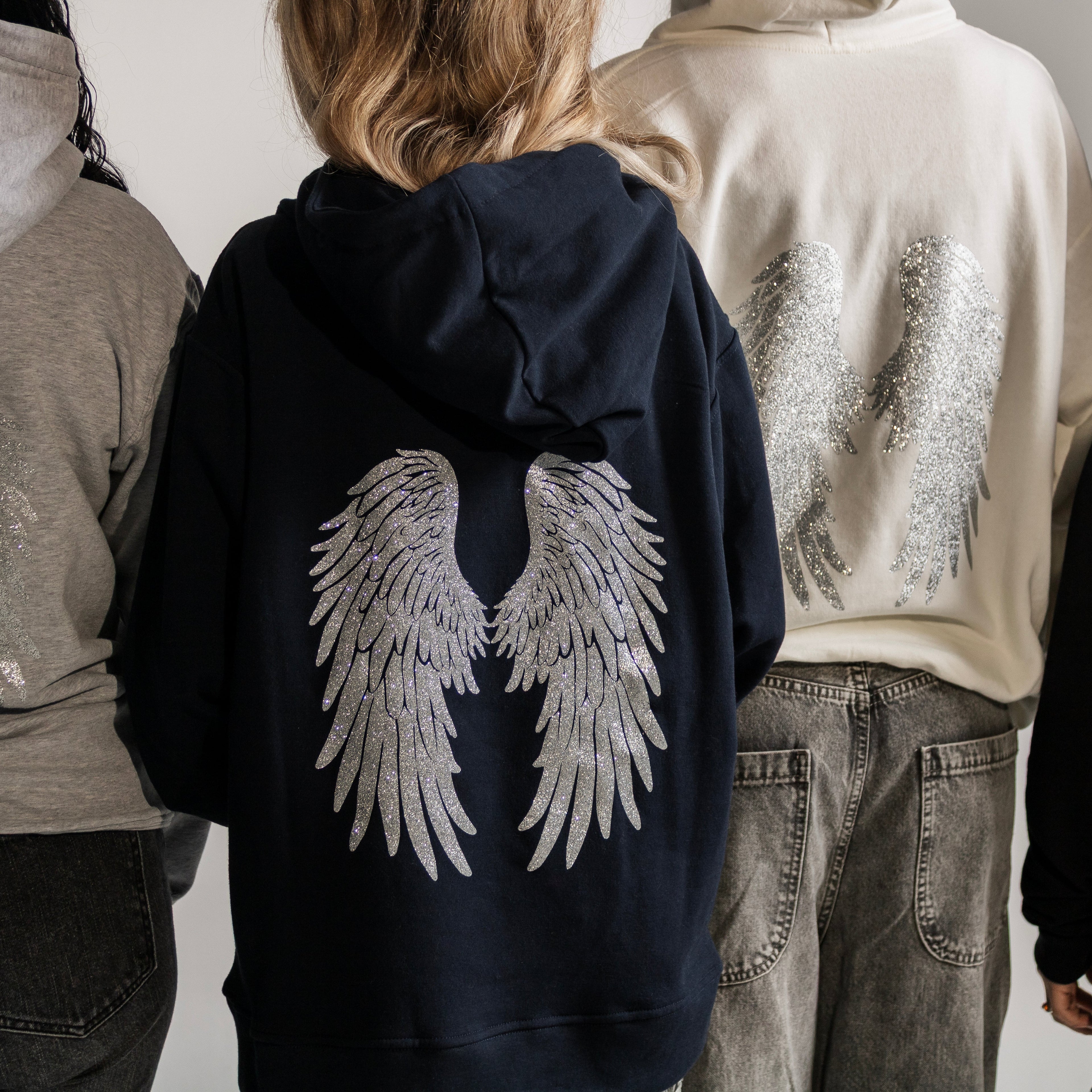 Celestial Glow Plateada Hoodie