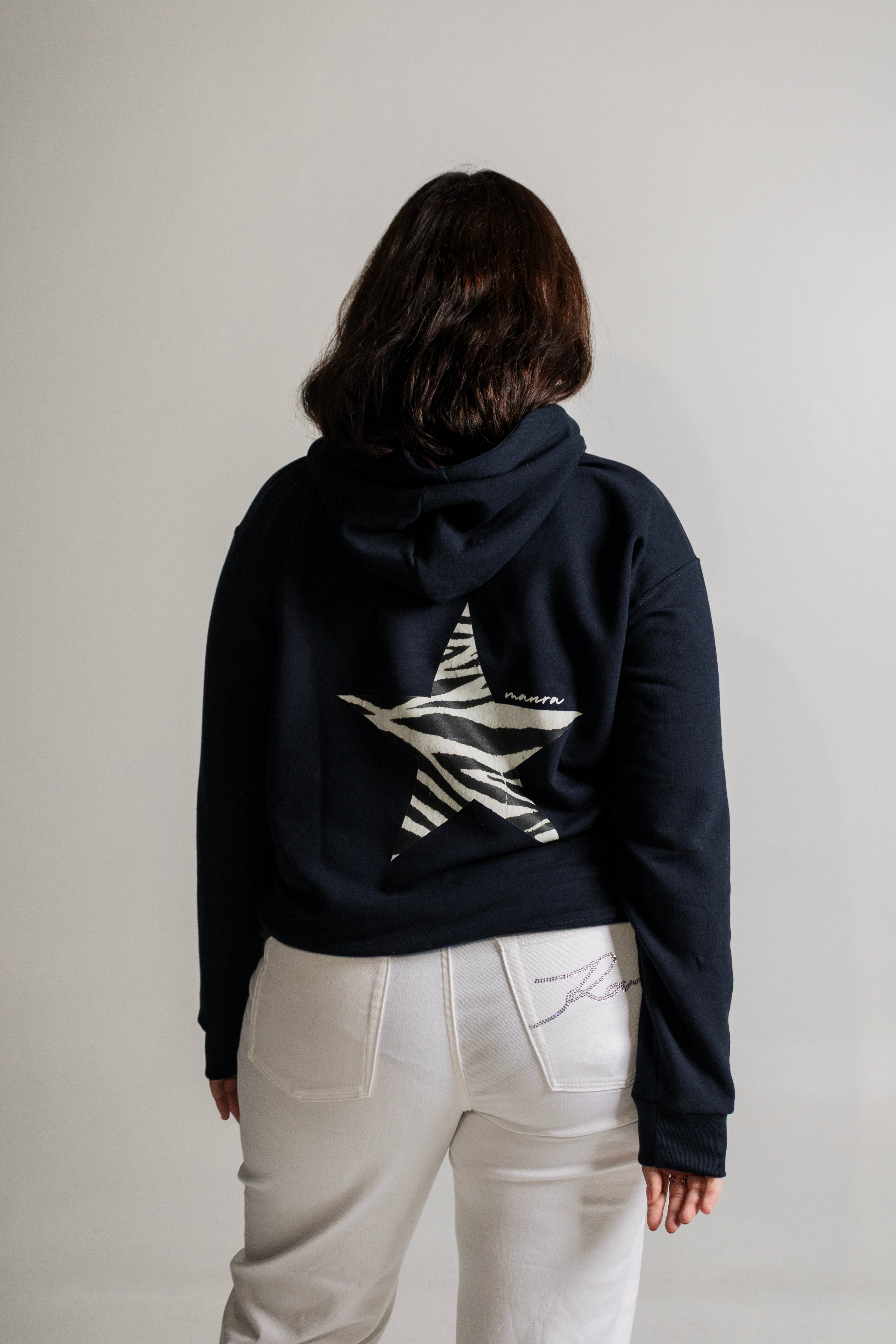 zebra navy hoodie