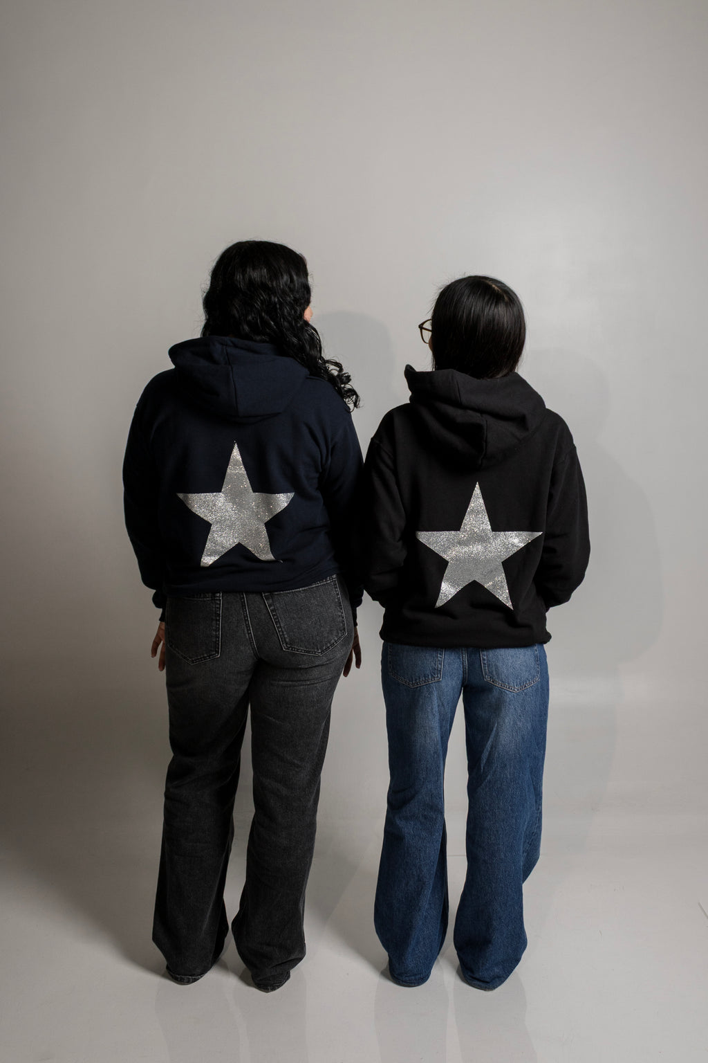 Silver glitter navy blue