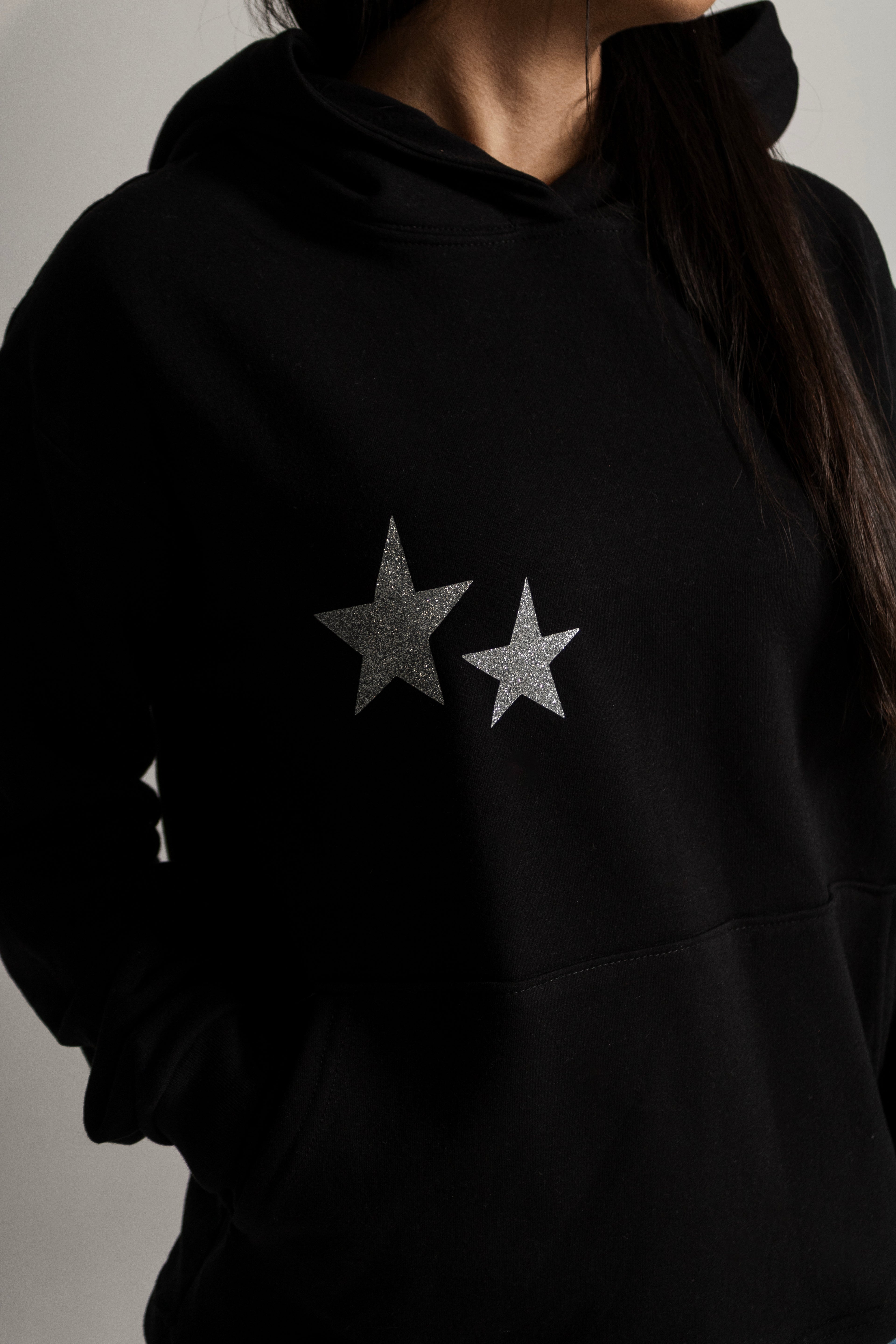 Glitter Star - Black hoodie
