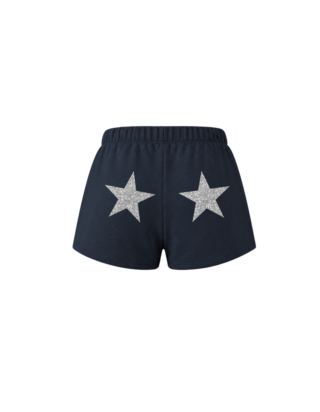 Silver Glitter Star - Navy Blue Short
