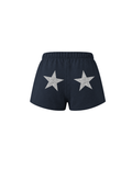 Silver Glitter Star - Navy Blue Short