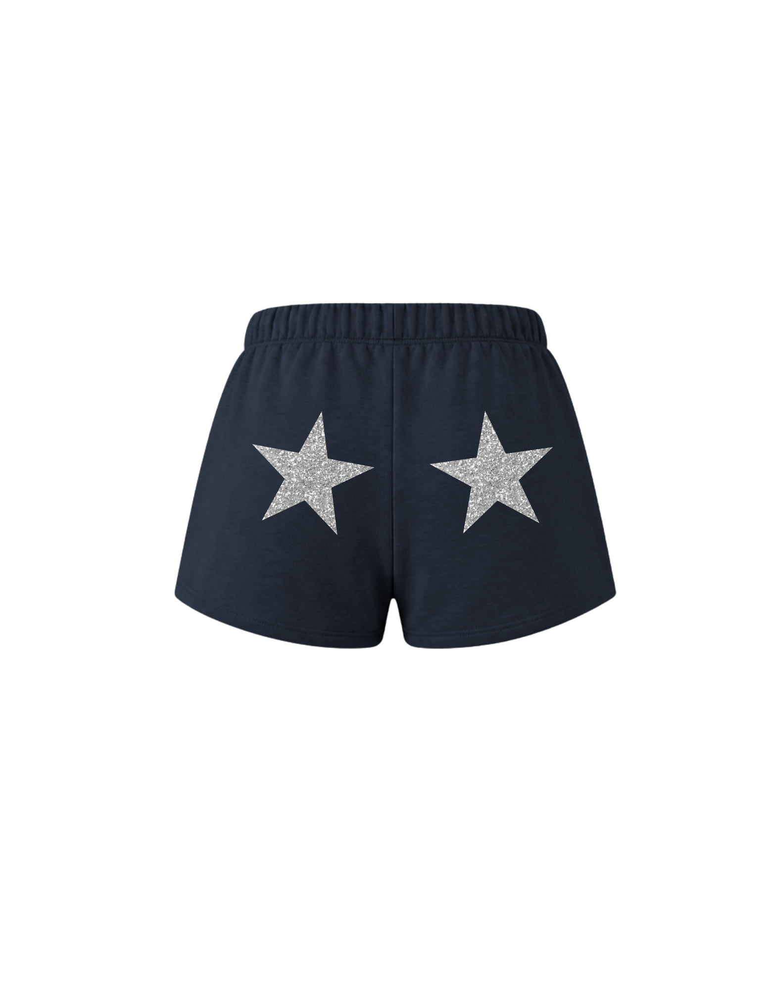 Silver Glitter Star - Navy Blue Short
